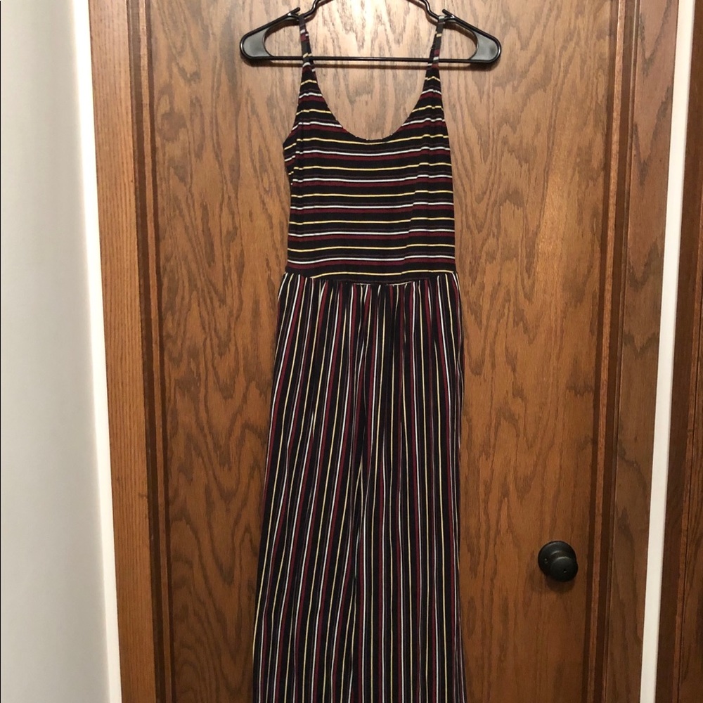 Multicolor Striped Jumpsuit with Pockets